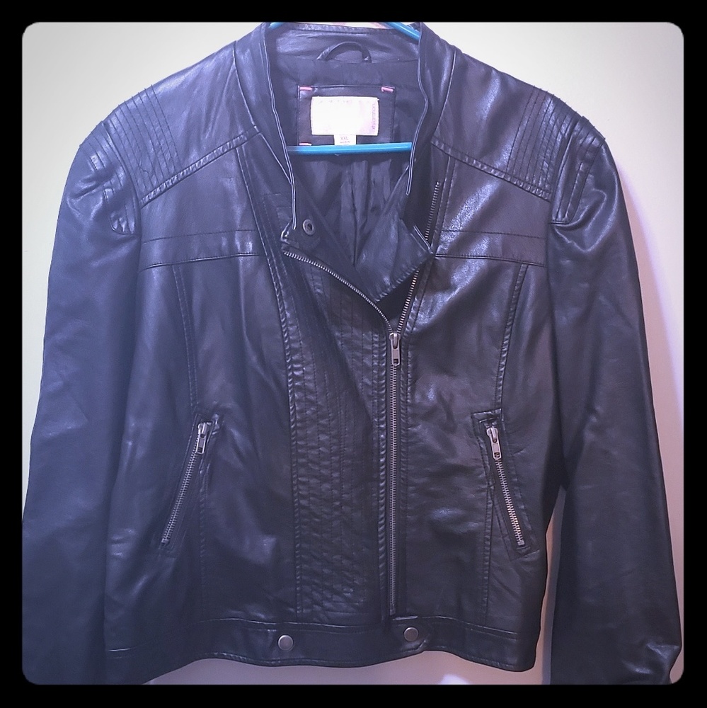 Black leather jacket